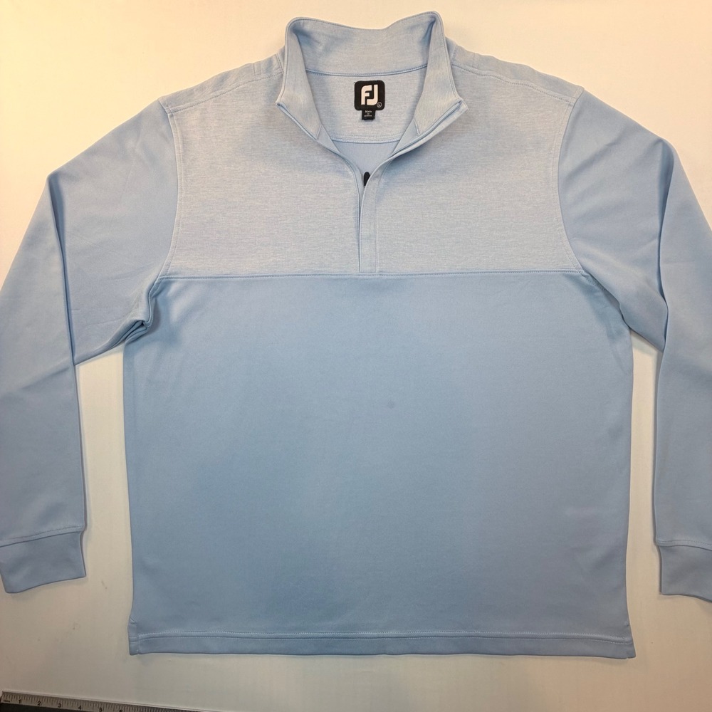 FootJoy FJ Golf Pullover Mens Large‎ Blue Quarter Zip Performance Long Sleeve